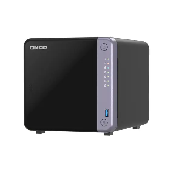 Servidor NAS QNAP 4-Bay com Processador AL524, 4GB RAM, Portas 10Gb e 2.5Gb | Loja BluePixel