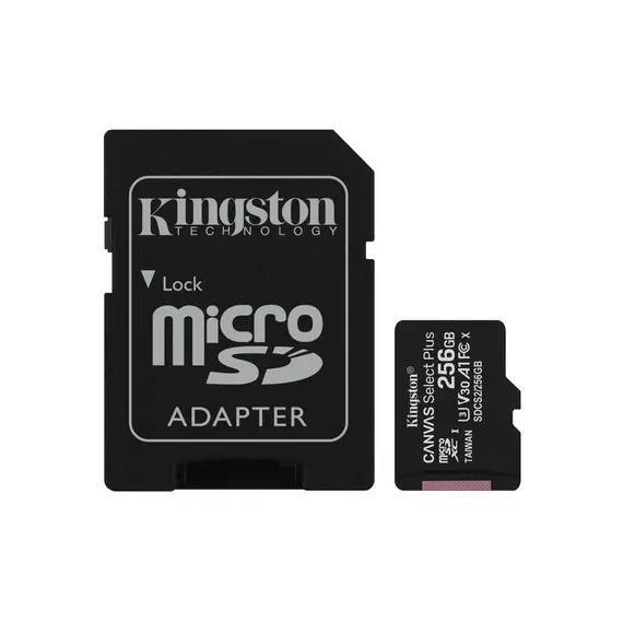Cartão microSDXC Kingston 256GB Canvas Select Plus A1 C10 - Alta Performance e Resistência