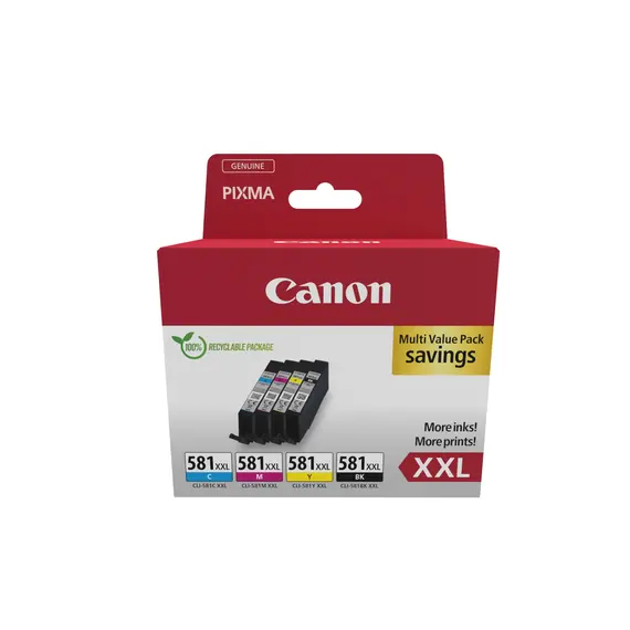 Cartucho CANON CLI-581XXL Multi - Tinta de Alta Capacidade para Impressoras Canon | bluepixel.pt