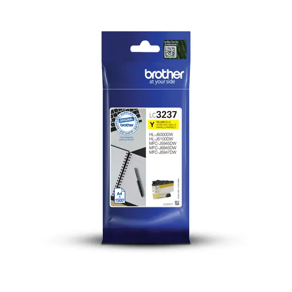 Tinta Amarela Brother LC-3237Y - Capacidade para 1500 páginas | Loja BluePixel