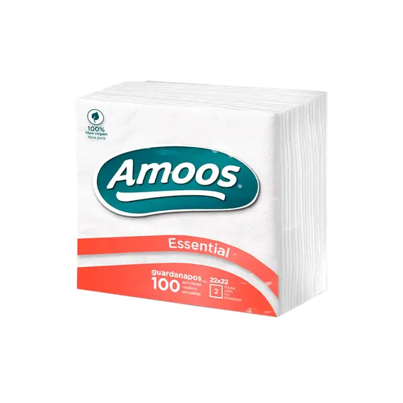 Guardanapos Amoos 22x22 cm Branco - Pacote com 100 unidades | Loja online bluepixel.pt