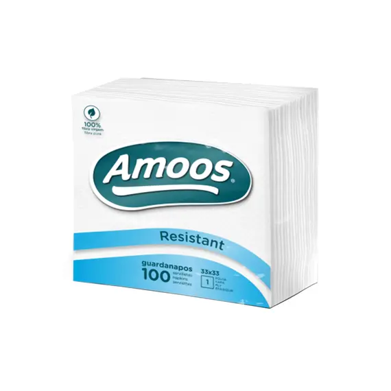 Guardanapos Amoos 33x33 cm Branco - Pack de 100 unidades | Loja BluePixel