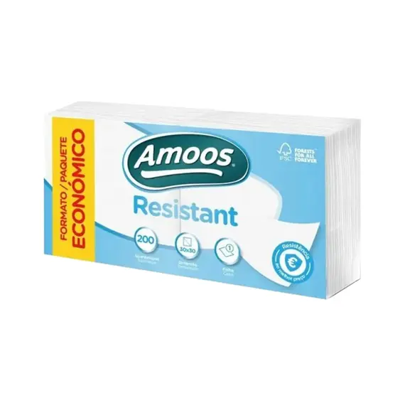 Guardanapos Amoos 30x30 Branco 200un Dobrado 15x15 | Loja online bluepixel.pt