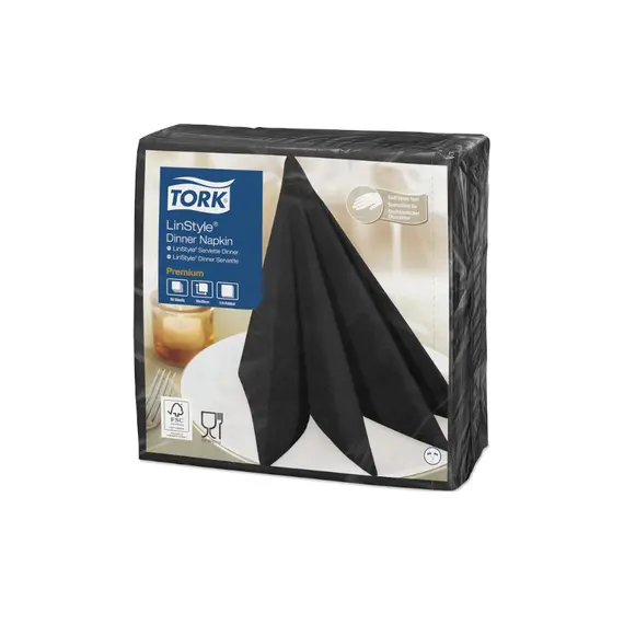 Guardanapos Pretos TORK LinStyle 39x39cm - Pack de 50 unidades | Loja BluePixel