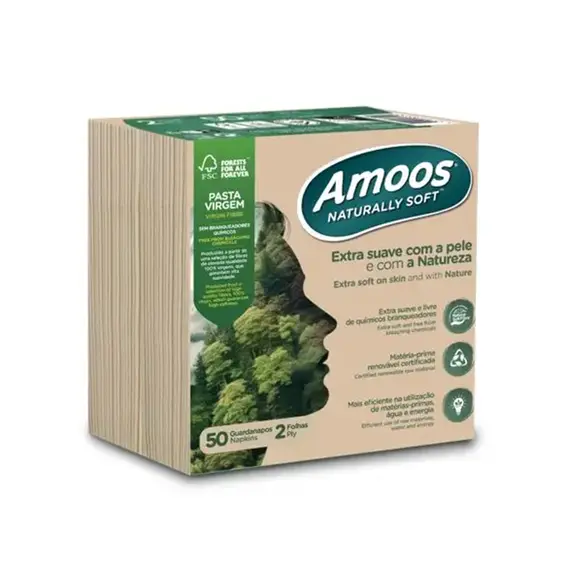 Guardanapos AMOOS 40x40 cm Naturally Soft P&P - Pack de 50 unidades | Loja BluePixel