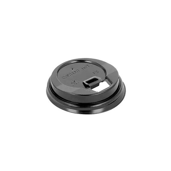Tampa Alta para Copos 120ml Ø6,2cm Preto PS - Pack de 100 unidades | bluepixel.pt