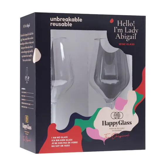 Copo de Vinho em Tritan Happy Glass Lady Abigail 470ml - Pack de 2 | Loja BluePixel