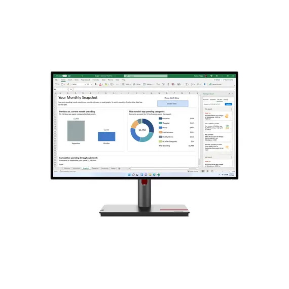 Monitor Lenovo ThinkVision P27h-30 27'' QHD IPS com USB Hub e LAN RJ45 - Topseller
