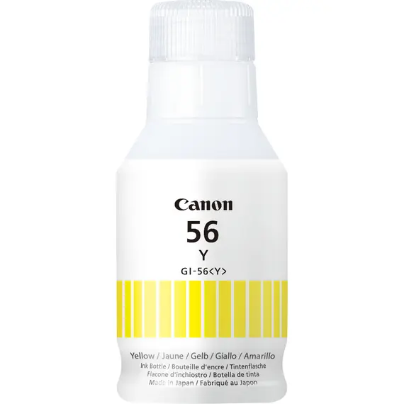 Tinta CANON GI-56 Y EUR Yellow Ink Bottle - Tinta Amarela de Alta Qualidade para Impressoras CANON
