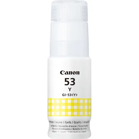 Tinta Canon GI-53 Y EUR Amarela - Garrafa de Tinta Original para Impressoras Canon | BluePixel.pt