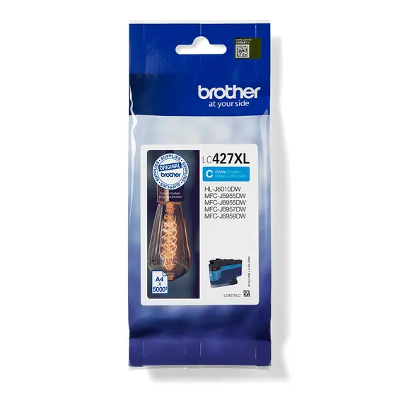 Cartucho de Tinta Cyan BROTHER LC427XLC - Alta Capacidade para Impressoras | bluepixel.pt