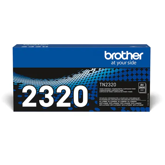 Toner Preto BROTHER TN2320 para HLL23xx, DCP L25xx e MFC L27xx - Alta Capacidade de 2.600 páginas