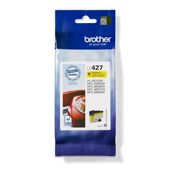 Cartucho de Tinta Amarelo BROTHER LC427Y - Capacidade para 1500 páginas | Loja BluePixel