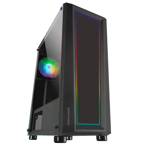 Caixa MARS GAMING MC-ART ATX com vidro duplo e iluminação FRGB - Preto | Loja BluePixel