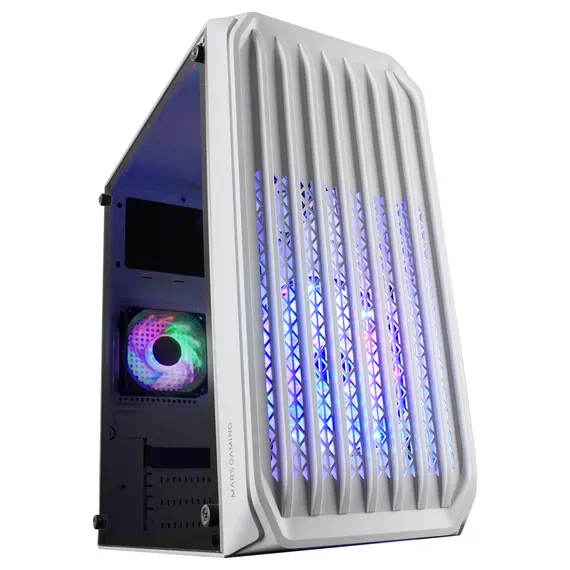 Caixa MARS GAMING MC-S2 Micro-ATX com 2 FRGB Fans, Janela, USB 3.0, Cor Branca - Loja BluePixel
