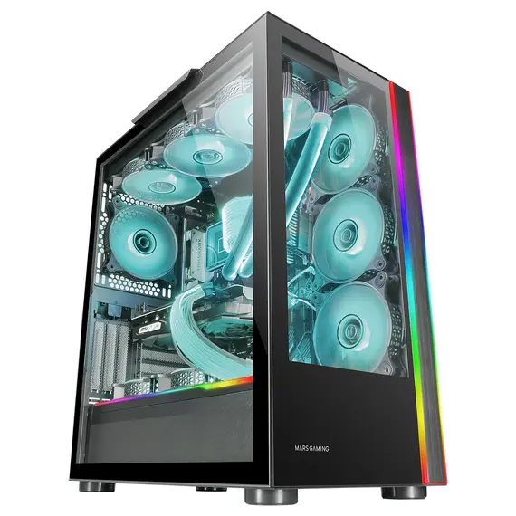 Caixa MARS GAMING MC-ULTRA XXL PREMIUM E-ATX com ARGB, Dual Chamber, Preto | Loja BluePixel