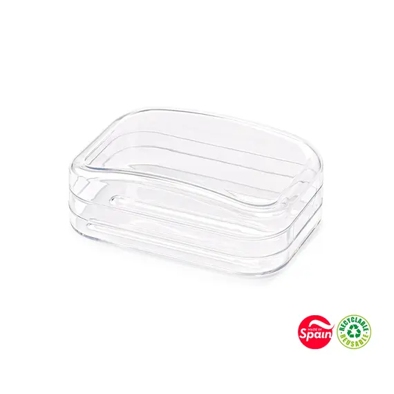 Saboneteira com Tampa Transparente PF | Organização e Higiene para Casa
