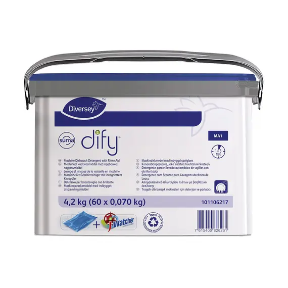 Detergente Máquina Loiça Suma Dify MA1 - Saquetas 60 Unidades | DIVERSEY