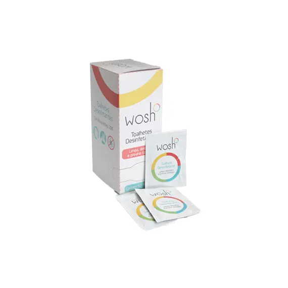 Toalhetes Desinfetantes WOSH 50un - Higiene Rápida e Eficaz para Mãos e Equipamentos