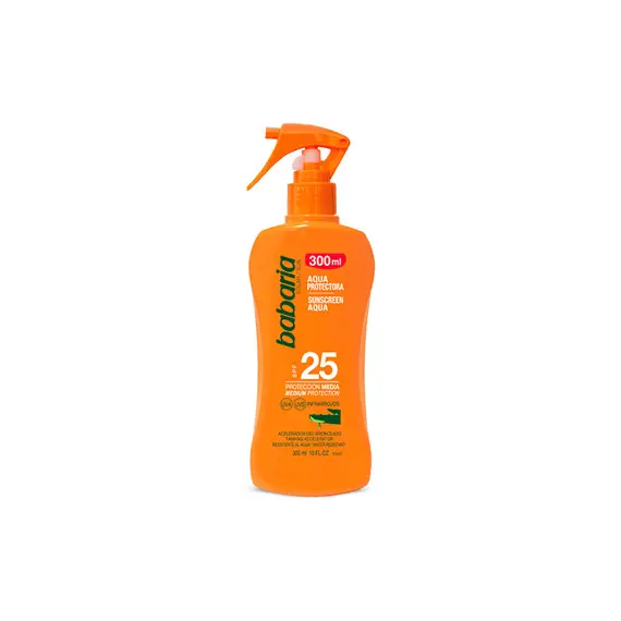Protetor Solar SPF25 Babaria Aloe Vera Spray 300ml | Proteção e Hidratação