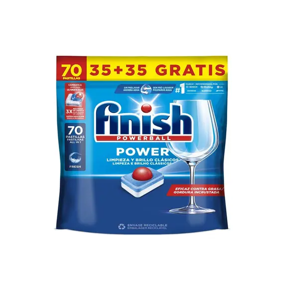 Detergente Máquina de Loiça Finish Tudo em 1 - Pacote 70 Pastilhas (35+35) | Loja BluePixel
