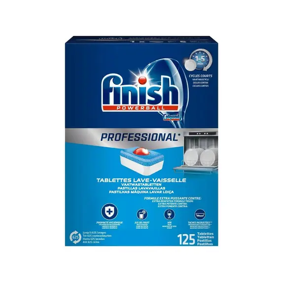 Finish Powerball Detergente Máquina Loiça Pastilhas - Pack 125 Unidades | Loja BluePixel