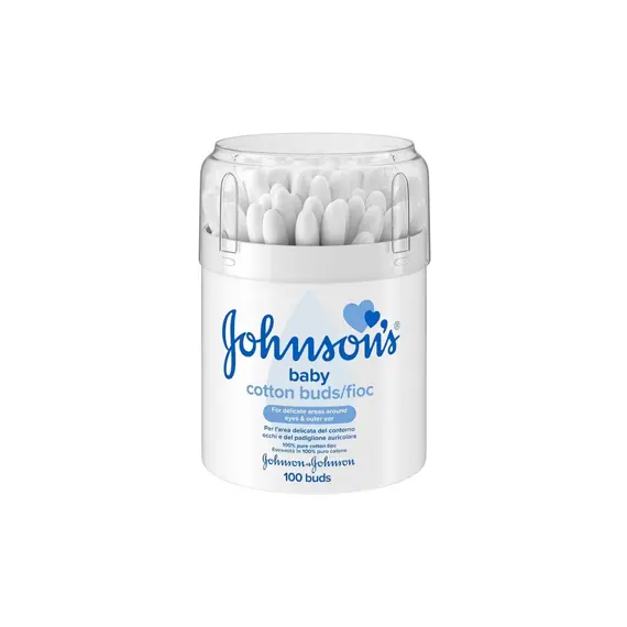 Cotonetes Johnson's 100 unidades - Higiene delicada e segura para toda a família | bluepixel.pt