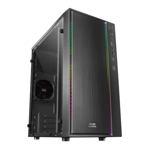Caixa MARS GAMING MCM Micro-ATX Compacta com Janela, A-RGB, Ventoinha 8cm - Preto | bluepixel.pt