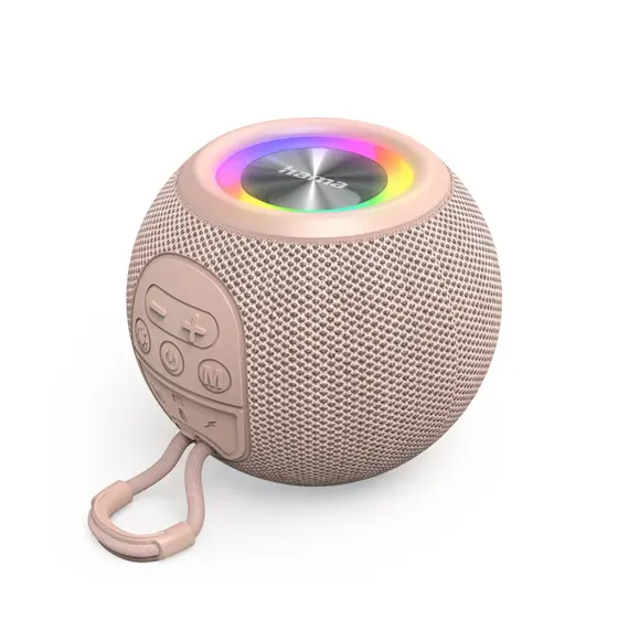 HAMA BALL SHAPE BLUETOOTH SPEAKER - Altifalante portátil com luz LED, 5W, cor rosa | bluepixel.pt