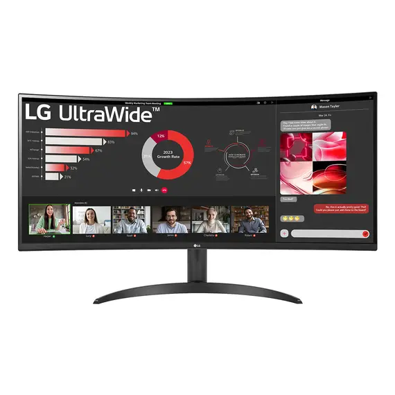 Monitor LG 34WR50QC-B de 34'' VA Curved UW QHD 100Hz AMD FreeSync HDR10 - Loja BluePixel