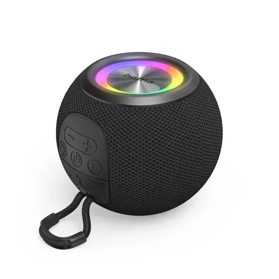 HAMA BALL SHAPE BLUETOOTH SPEAKER - Altifalante portátil com luzes LED, 5W, preto | bluepixel.pt