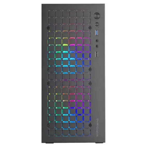 Caixa MARS GAMING MC-CORE FULL METAL MICRO ATX COM VIDRO E 2X 120MM FRGB FAN PRETA