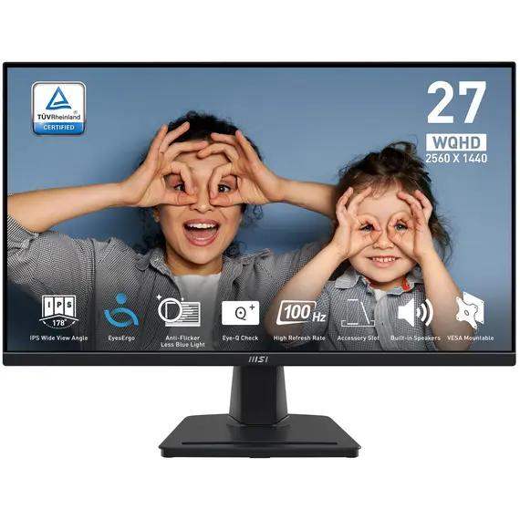 Monitor MSI PRO MP275Q IPS 27'' WQHD 100Hz HDR Ready com HDMI e DisplayPort - Loja BluePixel