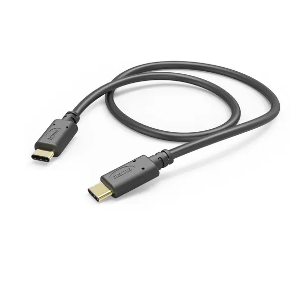 Cabo USB Type-C para Type-C HAMA 3A, 1.0 M, Preto - Conectividade rápida e segura