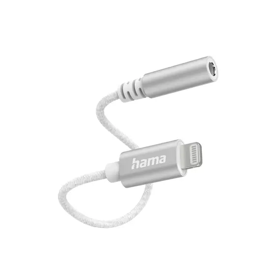 HAMA Lightning - 3.5 mm Jack Socket AUX Adapter White | Acessório áudio para dispositivos Apple