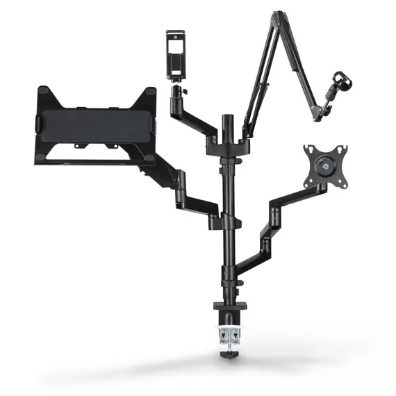 HAMA STREAMING MONITOR STAND - Suporte ajustável com 4 braços, altura e rotação para streaming e trabalho