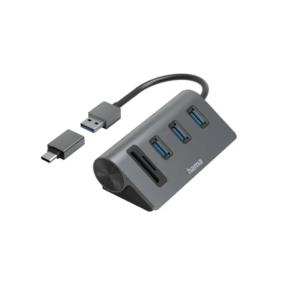 HAMA USB HUB e Leitor de Cartões 5 Portas - Modelo 200140 | Loja BluePixel