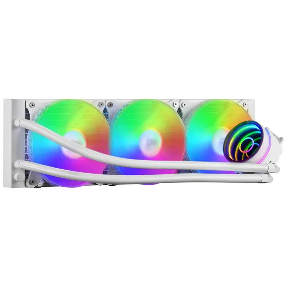 Refrigeração Líquida AIO MARS GAMING ML-ONE360 Watercooling com 3 Ventoinhas FRGB e Espelho Infinito - Branco