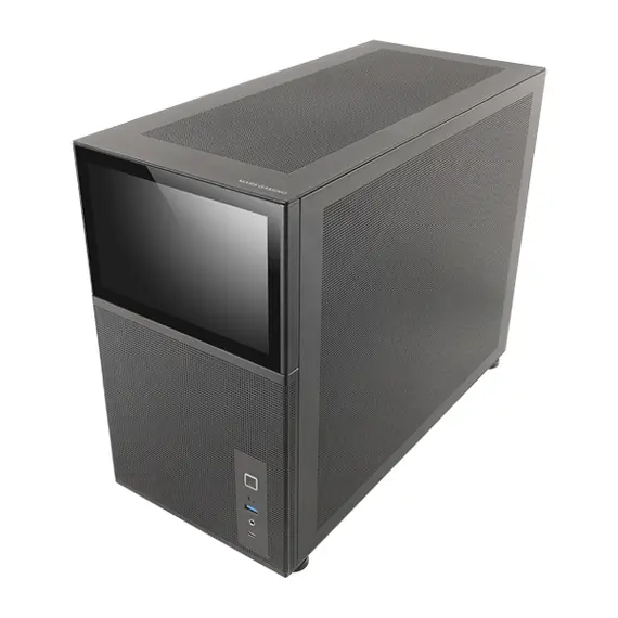 Caixa MARS GAMING MC-LCD Micro-ATX com Ecrã IPS de 8'' e Painel Modular - Preto
