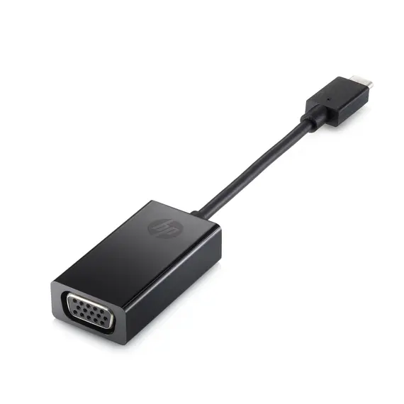 Adaptador de Vídeo Externo HP USB-C D-Sub Preto | Compatível com Portáteis e Monitores