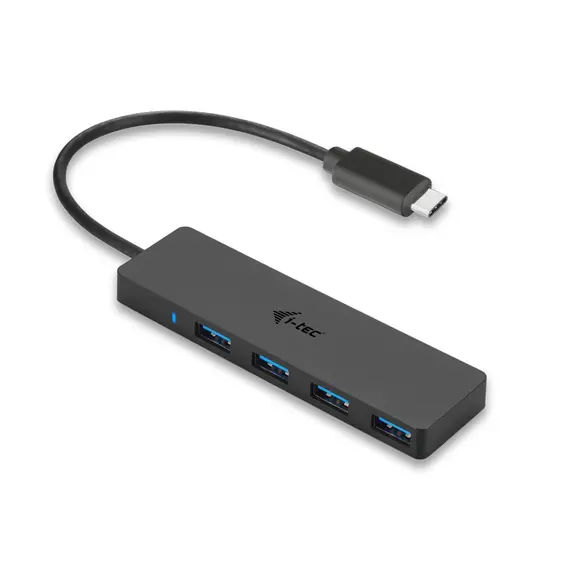 Hub USB-C Slim Passive 4 Portas I-TEC | Compatível com Notebook, Tablet, PC | Sem Fonte de Alimentação