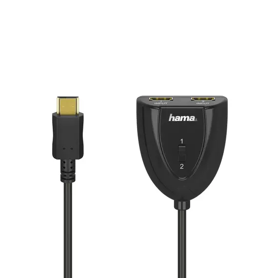 HAMA HDMI Switcher 2X1 - Comutador HDMI de alta qualidade para duas fontes de vídeo