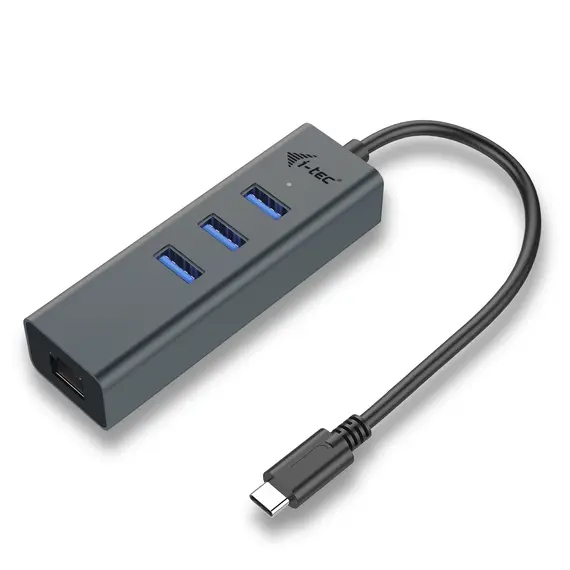 Hub USB-C Metal 3-Port com Ethernet Gigabit e LED - Compatível com Thunderbolt 3 | I-TEC