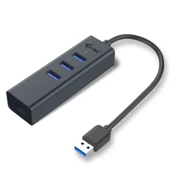Hub USB 3.0 3 Portas + Adaptador Gigabit Ethernet I-TEC Metal | Loja BluePixel