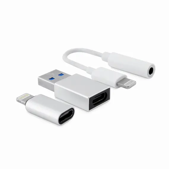 Kit de Cabos Lightning e Adaptadores USB/USB-C COOLBOX | Carregamento e Dados de Alta Qualidade