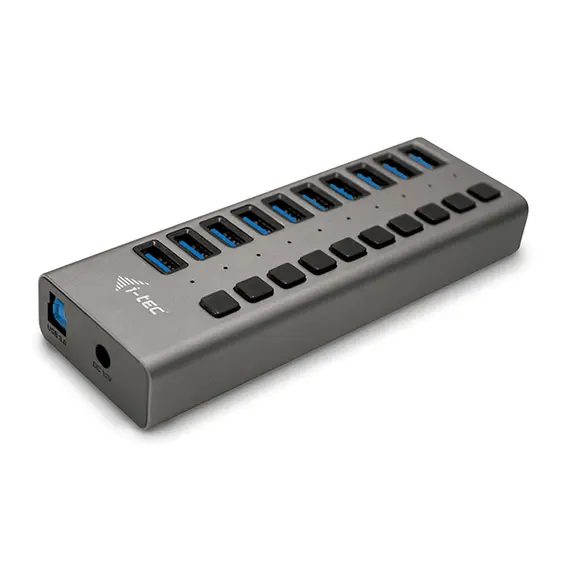 Hub de carregamento USB 3.0 I-TEC com 10 portas + Carregador de 48W | Loja BluePixel