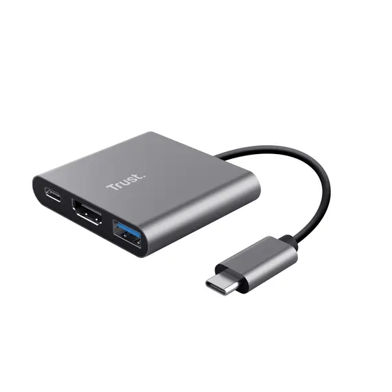 Trust DALYX 3-in-1 USB-C Adapter - Adaptador versátil para conectividade eficiente