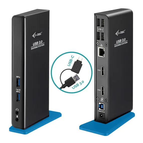 Docking Station I-TEC USB 3.0/USB-C com 2 HDMI e Adaptador de Alimentação | Loja BluePixel