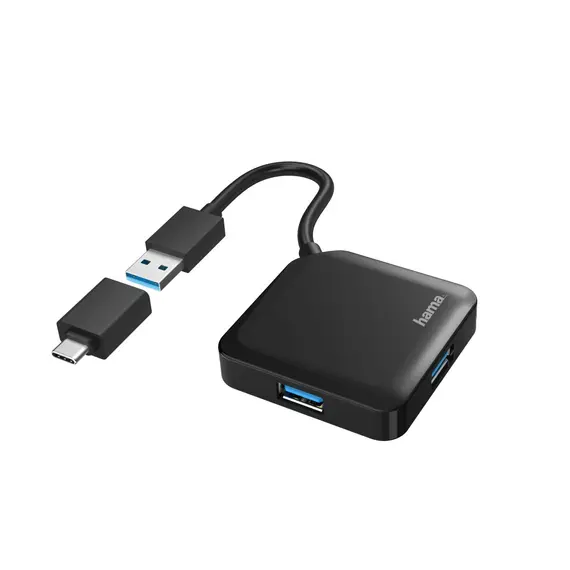 HUB USB 3.2 Gen1 4 Portas HAMA - Expansão de Conectividade para PC e Portátil