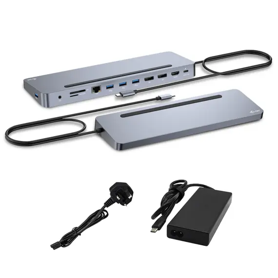 Estação de Ancoragem USB-C I-TEC Metal Ergonomic 4K com 3 Monitores e PD 100W | bluepixel.pt